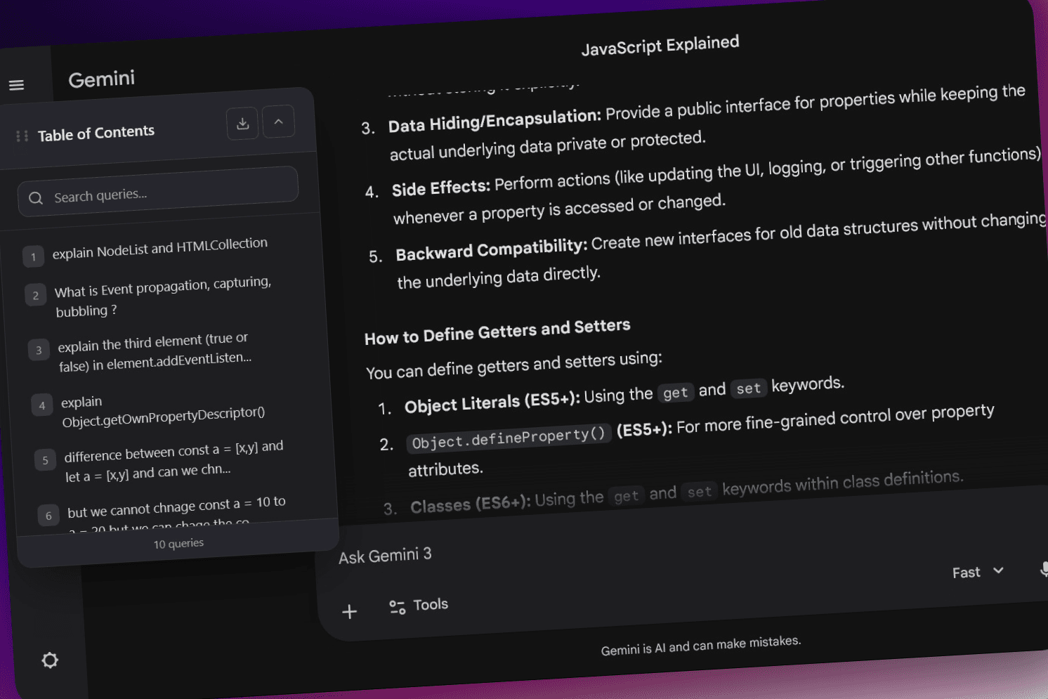 Screenshot of AI Chat TOC project