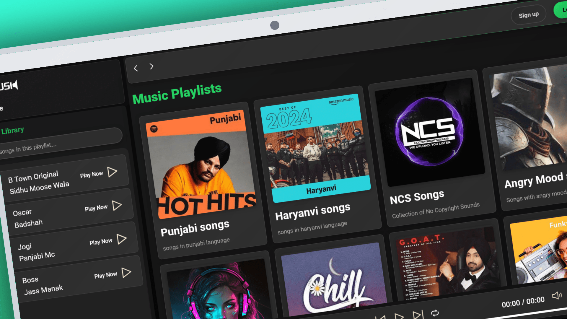 Screenshot of Web Music Player project
